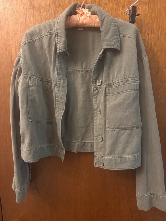 Old Navy Jackets & Blazers - Old Navy Cropped Jean Jacket in Light Sage